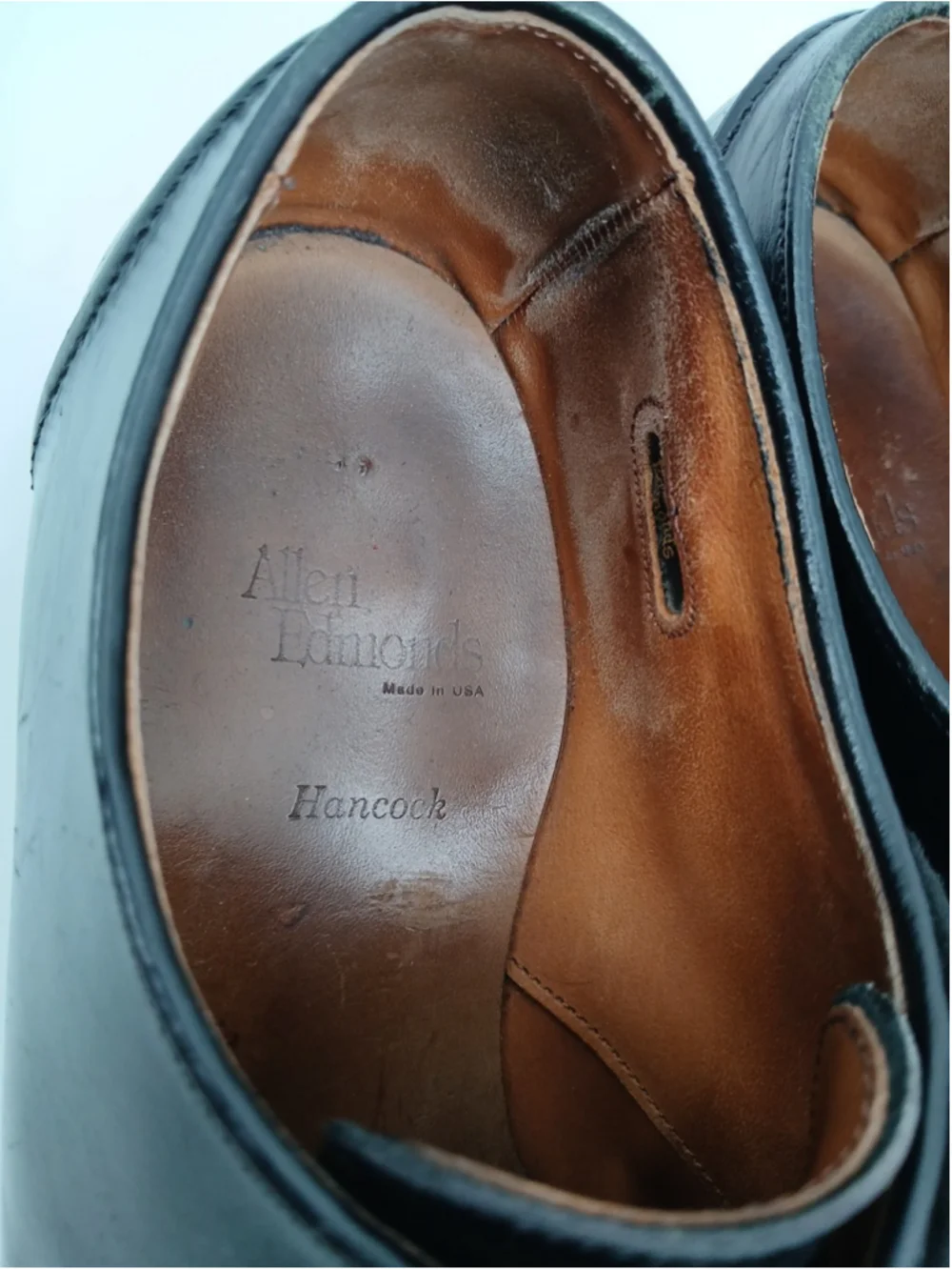 Allen Edmonds Hancock Men's Split Toe Dress Shoes Size 11.5 Leather Black